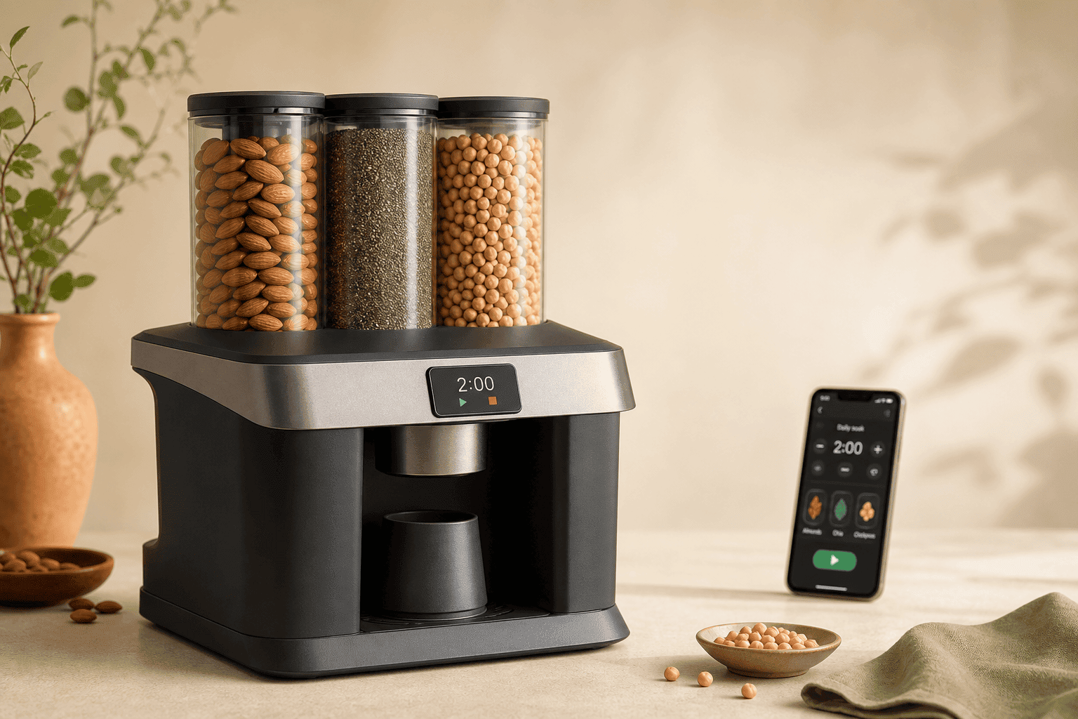 Soak-O-Matic smart soaking appliance on an Indian kitchen countertop